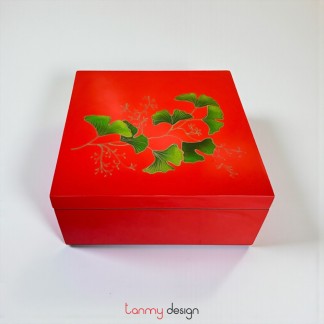 Square lacquer box with different patterns and different colors 20*H9 cm ( different designs )